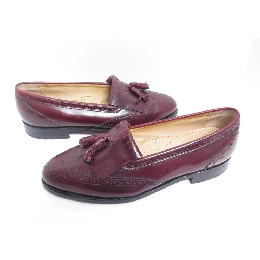 Bostonian Mens Burgundy Tassel Wingtip Loafer‎ Dress Shoes Sz 10